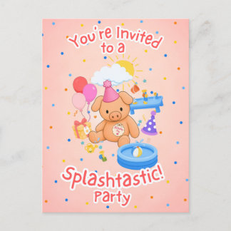 Hamhocks Pink Splashtastic! Geschichtenbuch Einladungspostkarte