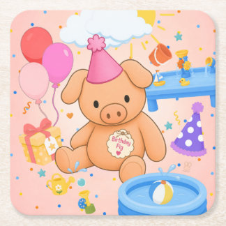 Hamhocks Pink Splashtastic! Geschichtenbuch Rechteckiger Pappuntersetzer