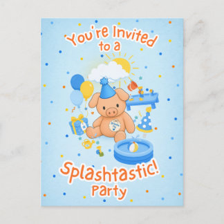 Hamhocks Splashtastic! Geschichtenbuch Einladungspostkarte