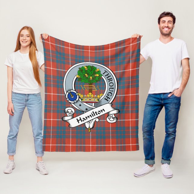 Hamilton Ancient Clan Abzeichen Tartan Kariert Fleecedecke (Beispiel)