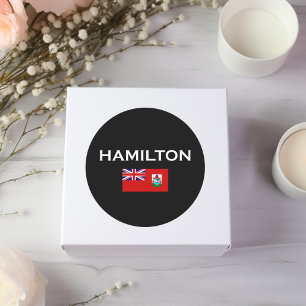 Hamilton Bermuda Country Flag Dark Color Runder Aufkleber