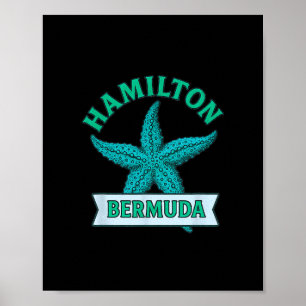 Hamilton Bermuda Stern Fisch Reise Urlaub Souvenir Poster