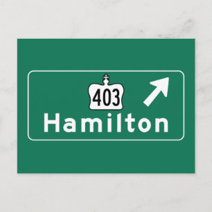 Hamilton, Canada Road Sign Postkarte