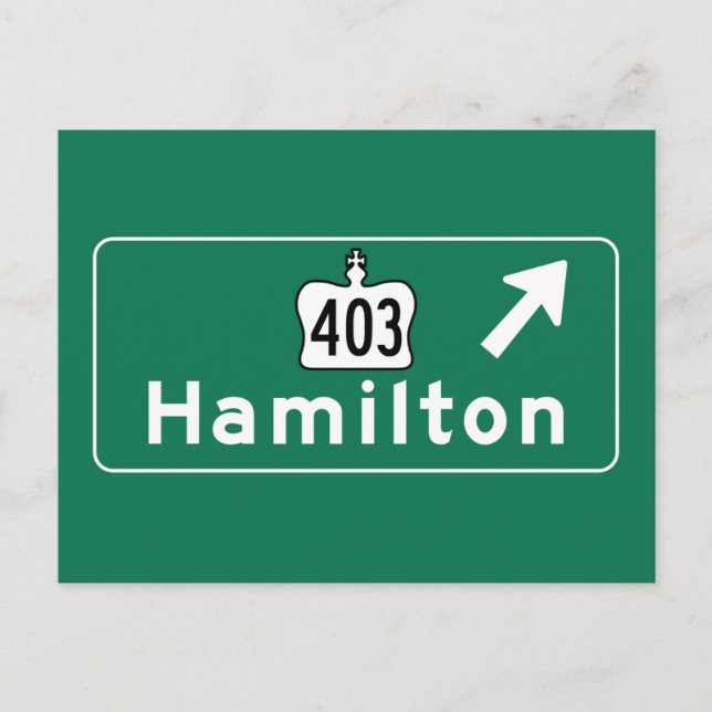 Hamilton, Canada Road Sign Postkarte (Vorderseite)