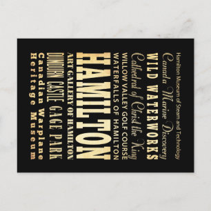 Hamilton City of Ontario Typografy Art Postkarte