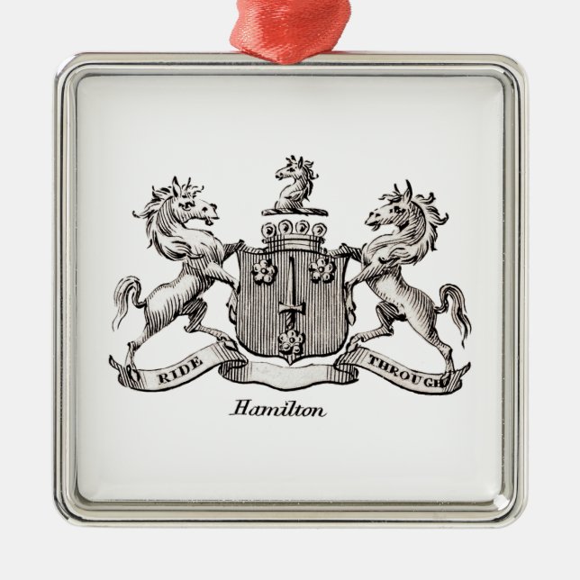 HAMILTON-FAMILIENWAPPEN SILBERNES ORNAMENT (Vorne)