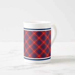 Hamilton Family Tartan Rot und Königlich Blau Kari Prozellantasse