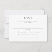 Hamilton Formal Landscape Wedding RSVP Card