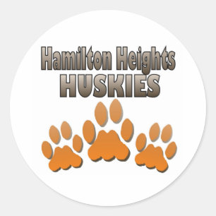 Hamilton Heights Huskie Paws Runder Aufkleber