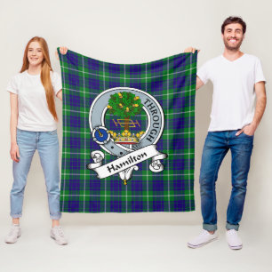 Hamilton Hunting Clan Abzeichen Tartan Kariert Fleecedecke
