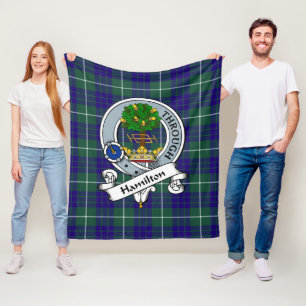 Hamilton Hunting Modern Clan Abzeichen Tartan Kari Fleecedecke