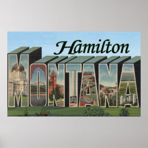 Hamilton, Montana - große Buchstabe-Szenen Poster