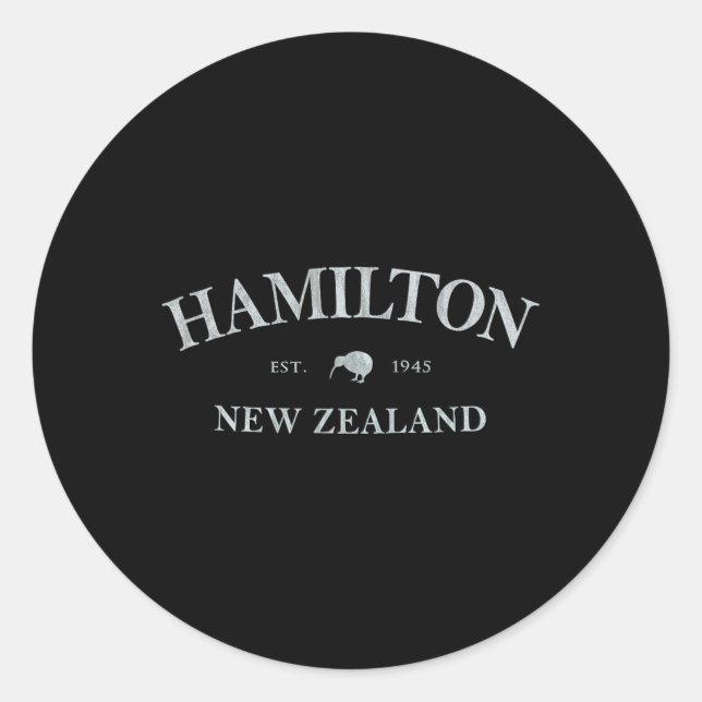 Hamilton New Zealand Hamilton Nz Graphic Print  Runder Aufkleber (Vorderseite)