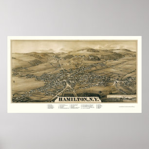 Hamilton, NY Panoramic Map - 1885 Poster