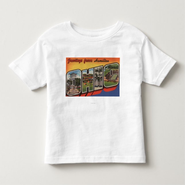 Hamilton, Ohio - große Buchstabe-Szenen Kleinkind T-shirt (Vorderseite)