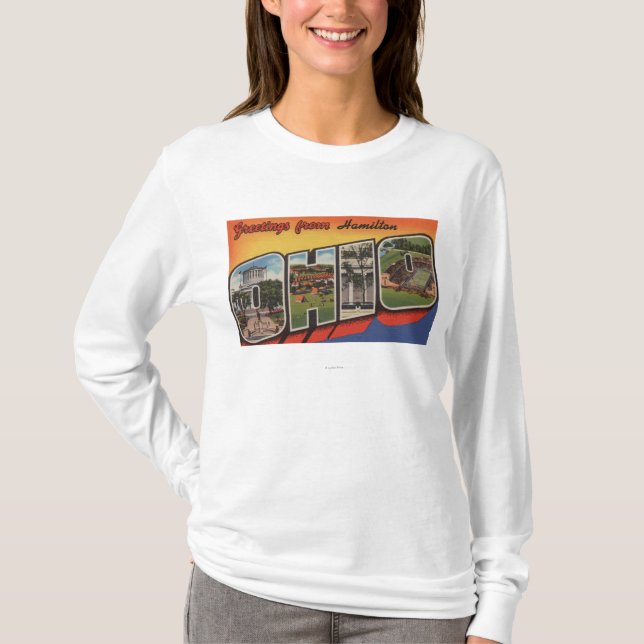 Hamilton, Ohio - große Buchstabe-Szenen T-Shirt (Vorderseite)