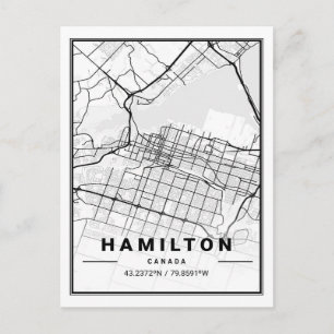 Hamilton Ontario Canada Travel City Map Poster Postkarte