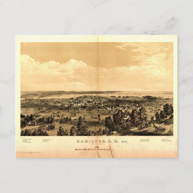 Hamilton, Ontario, Kanada (1859) Postkarte (Vorderseite)