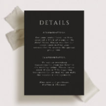 Hamilton Portait Wedding Details Card