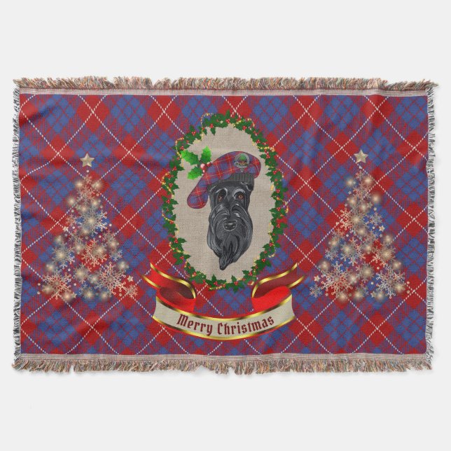 Hamilton Scottie Dog Christmas Throw Blanket Decke (Vorderseite)