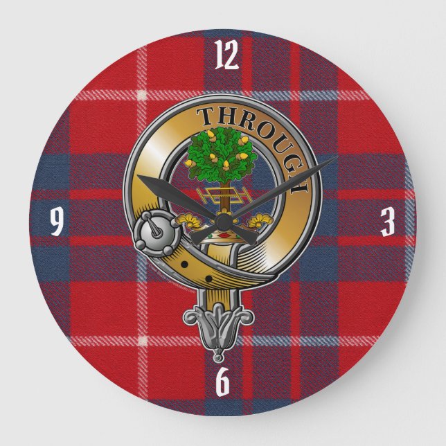 Hamilton Tartan & Abzeichen Große Wanduhr (Vorderseite)