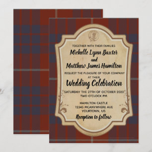 Hamilton Tartan Hochzeit Einladung
