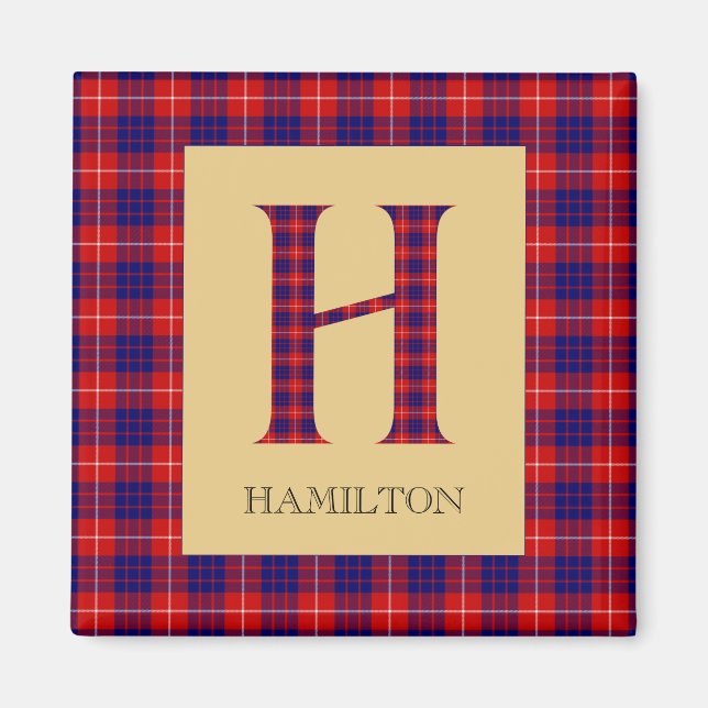 Hamilton Tartan Monogram H Schlüsselanhänger Magnet (Vorne)