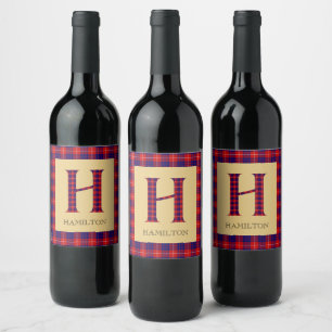Hamilton Tartan Monogram H Weinetikett