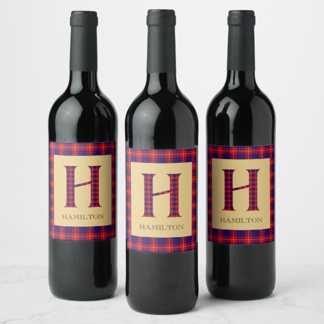 Hamilton Tartan Monogram H Weinetikett (Flaschen)