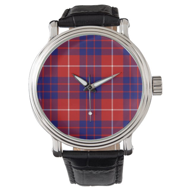 Hamilton Tartan Red Blue lila kariert Armbanduhr (Vorderseite)