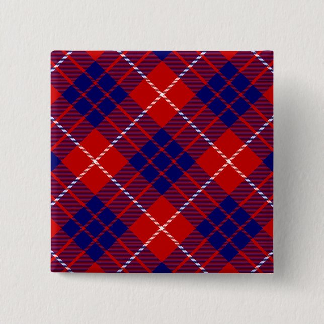 Hamilton Tartan Red Blue lila kariert Button (Vorderseite)