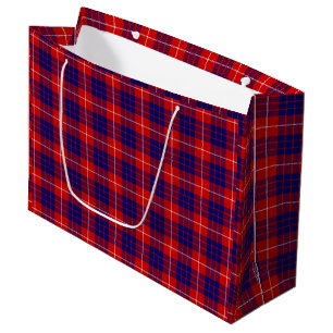 Hamilton Tartan Red Blue lila kariert Große Geschenktüte