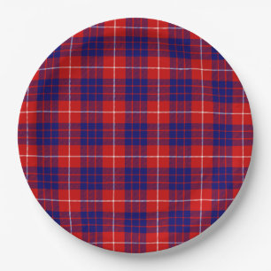 Hamilton Tartan Red Blue lila kariert Pappteller