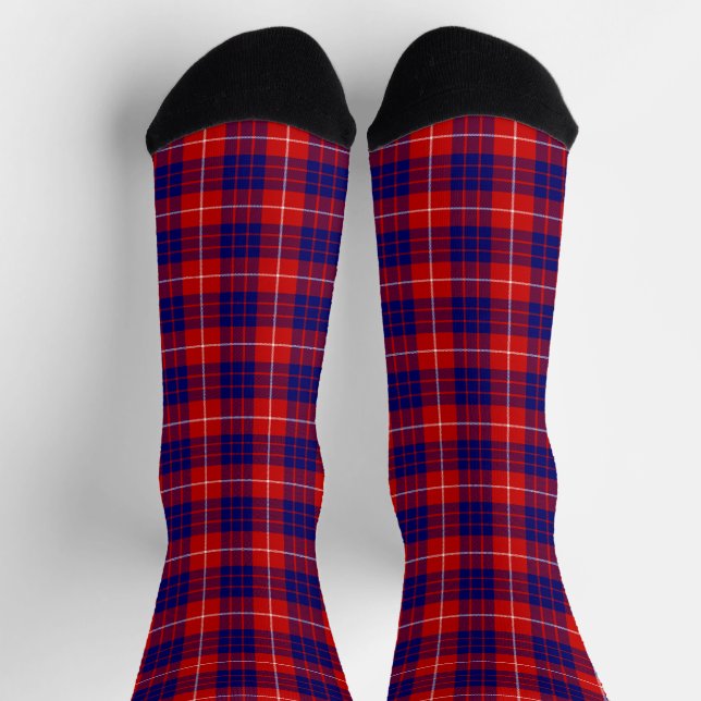 Hamilton Tartan Red Blue lila kariert Socken (Oben)