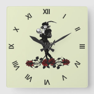 Hamlet Der Barde Grün Quadratische Wanduhr