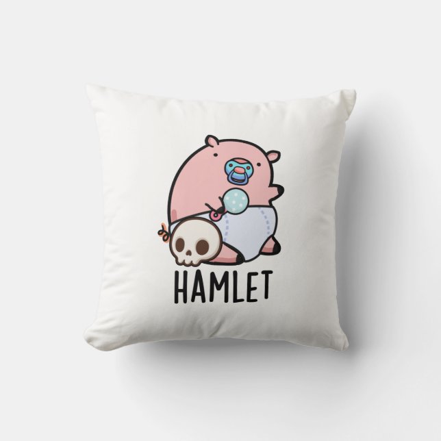 Hamlet Funny Shakepear Baby Pig Puff Kissen (Vorderseite)
