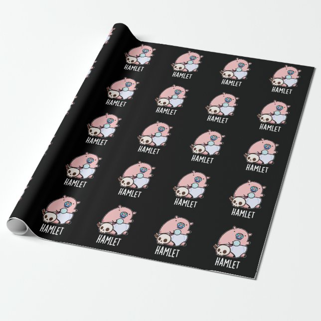 Hamlet Funny Shakepear Baby Pig Pun Dark BG Geschenkpapier (Ungerollt)