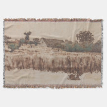 Hamlet in einem Weizenfeld | Jean-Francois Millet