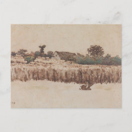 Hamlet in einem Weizenfeld | Jean-Francois Millet Postkarte