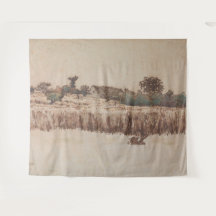 Hamlet in einem Weizenfeld | Jean-Francois Millet