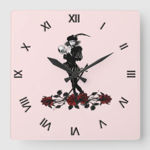 Hamlet Pink Quadratische Wanduhr