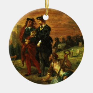 Hamlet und Horatio im Friedhof, 1859 (Öl auf c Keramik Ornament