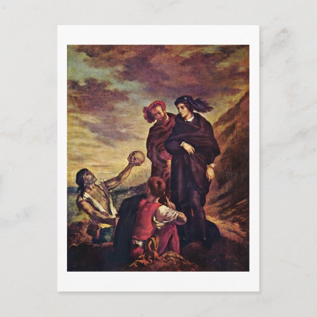 Hamlet und Horatio im Friedhof Postkarte (Vorderseite)