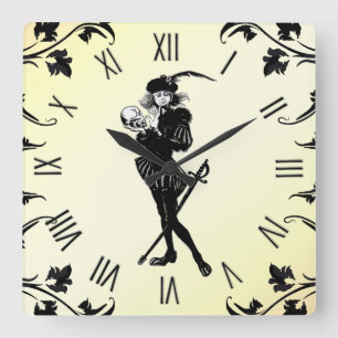Hamlet Yellow Quadratische Wanduhr