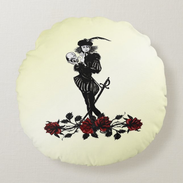 Hamlet Yellow Rundes Kissen (Vorderseite)