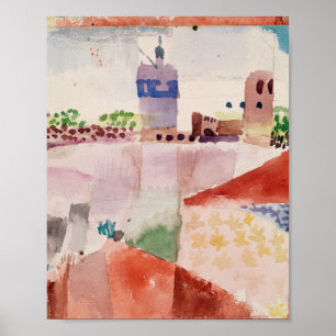 Hammamet mit seiner Moschee : Paul Klee 1914 Poster