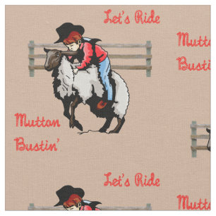 Hammelfleisch Bustin Cowboy-Rodeo-Druck-Gewebe Stoff
