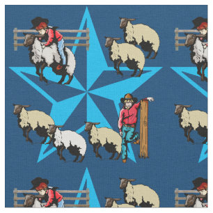 Hammelfleisch Bustin Rodeo-Western-Gewebe Stoff