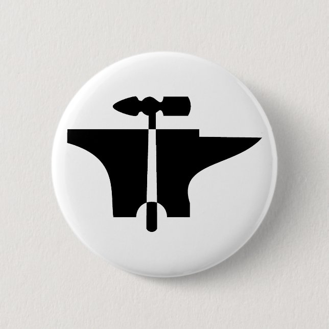 Hammer Amboss anvil Button (Vorderseite)