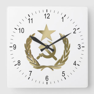 Hammer and sickle quadratische wanduhr